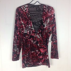 Karen Kane Velvet Burnout Blouse